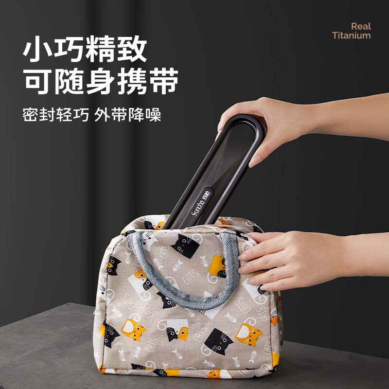 Double Gun Titanium Healthy Stainless Steel Chopsticks and Spoon Set Portable Cutlery Box Complete Set 2-piece Set for Students and Office Workers