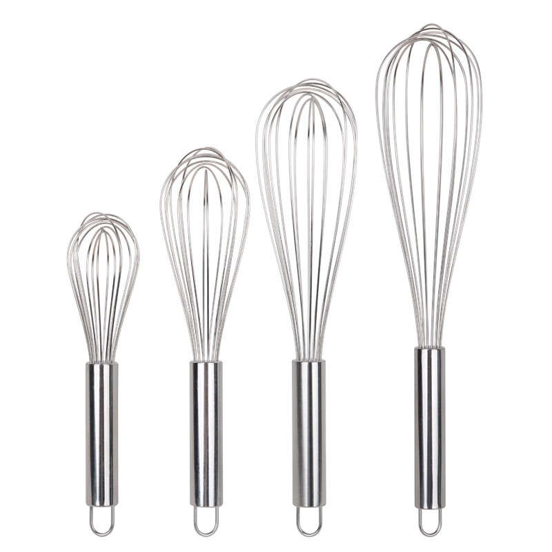 Preferred Egg Beater Stainless Steel Household Egg Cream Mixer Cake Baking Tool Manual Baker 10-inch Large Tube 8-Line Egg Beater *No. 114*