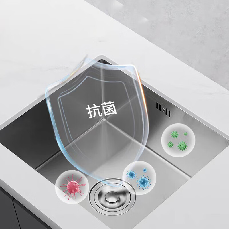 Other kitchen sinks small single sink bar wash basin balcony small size vegetable basin 304 stainless steel Taichung undercounter basin 42*28cm standard model with round hot and cold faucet