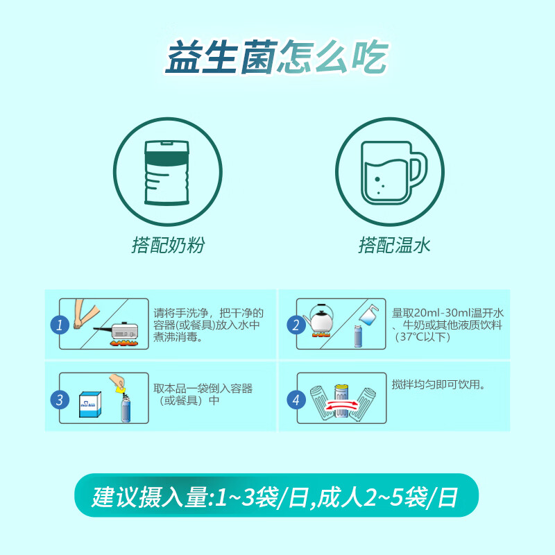 Dr. Qinliu Probiotic Live Bacteria Solid Drink 2g*30 Packs 28 Billion CFU Available for Infants and Adults Aged 0+