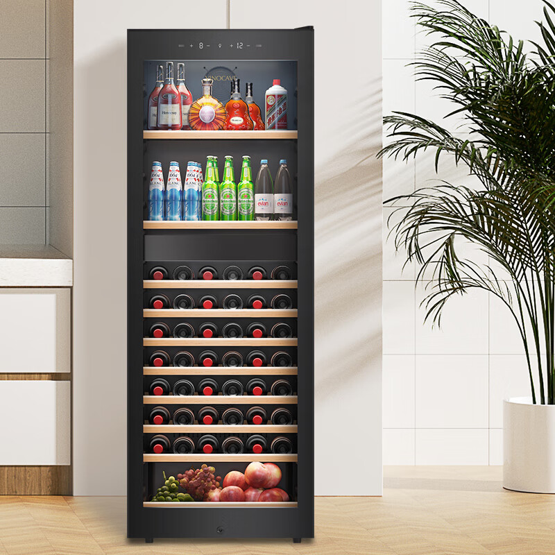 Vinocave wine cabinet constant temperature wine cabinet compressor refrigerator moisturizing home living room fresh wine refrigeration office storage display cabinet beverage box ice bar ultra-thin multi-functional model - JC-266BD - 243L wine cabinet