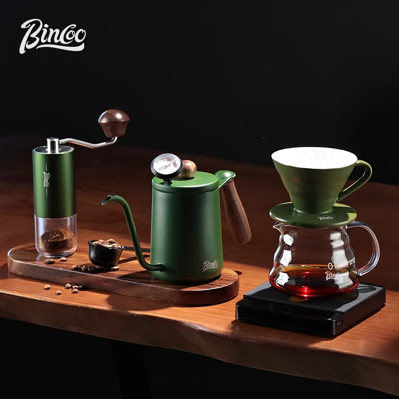 Bincoo hand-brewed coffee pot set V60 ceramic filter cup glass sharing pot coffee utensils hand grinder complete set V01 hand-brewed coffee 4-piece set