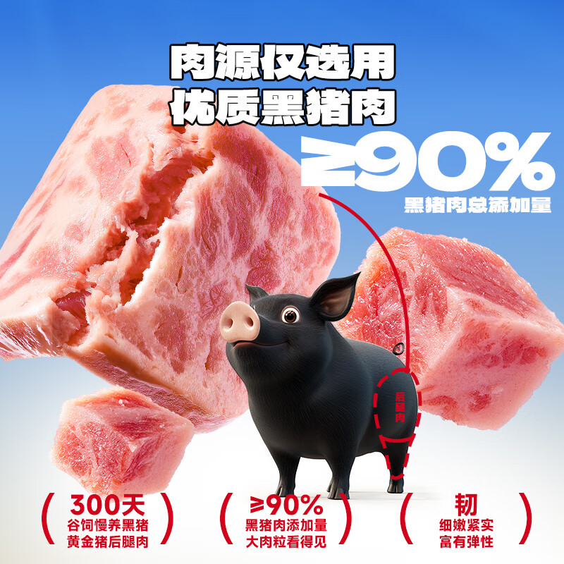 Fawn blue black pig luncheon meat children's snack ready-to-eat ham sausage breakfast sausage baby food supplement noodles partner original flavor 240g