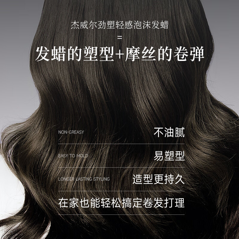 Jewel Foam Hair Wax Curly Hair Care Moisturizing Fluffy Mousse Gel Elastin Styling Hairspray Men and Women 250ml