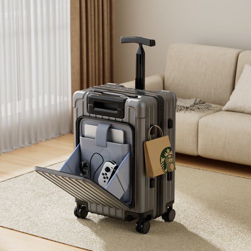 VCC suitcase children can ride on the baby trolley case baby stroller large capacity mother suitcase can sit 25 kg, black gray 20 inches, can be boarded - baby walking tool