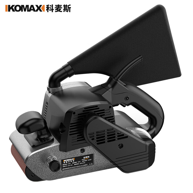Komax belt sanding machine, high-power sanding machine, tank polishing machine, small handheld woodworking surface sander, woodworking sandpaper machine, tank type, aluminum body sanding belt machine, including 1 sand bag