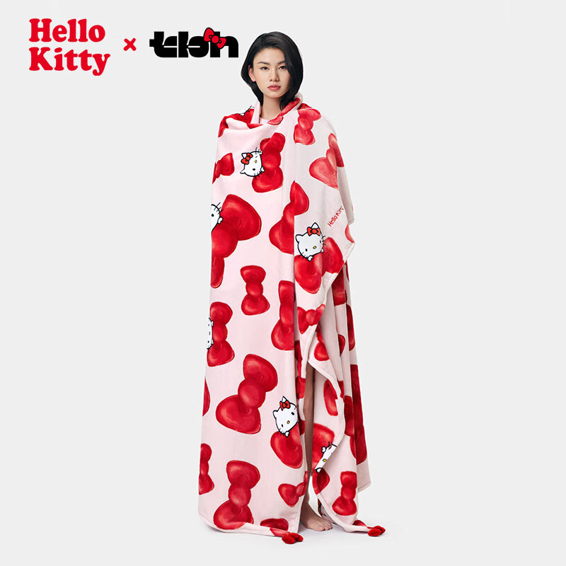 Brutalist Home (tbh) Sanrio Hello Kitty Flannel Throw Blanket Double-sided Velvet Feel Sofa Air Conditioning Blanket Nap Blanket Skin Friendly Velvet Blanket
