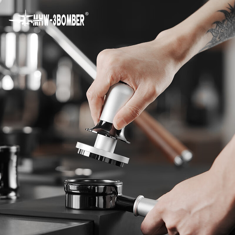 MHW-3BOMBER Bomber Streamer Powder Hammer Italian Coffee Powder Press 30 lbs. Constant Force Pressing Powder Hammer Three Spring Horizontal Constant Design Streamer Series-Set C