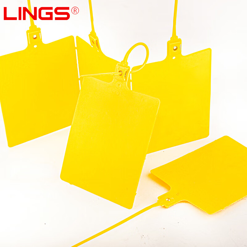 LINGS Logistics Hanging Tag Yellow 100 Pack Express Logistics Hanging Tag Cable Tie Hanging Tag Built-in Plastic Lock Cylinder Label