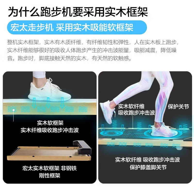Hongtai Soft Plate Treadmill Home Model Small Foldable Multi-Function Indoor Special Installation-Free Walking Machine-HT-09RM