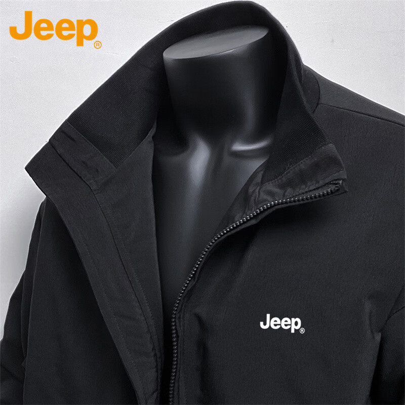 JEEP Jeep Jacket Men's Autumn and Winter Loose Workwear Pilot Jacket American Casual Trendy Men's Clothing Black XL