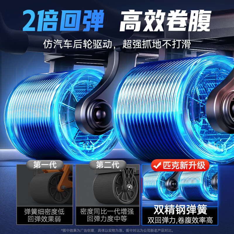 PEAK four-wheel abdominal fitness wheel, automatic rebound elbow support kneeling pad with auxiliary abdominal muscle wheel, abdominal slimming fitness equipment for home use