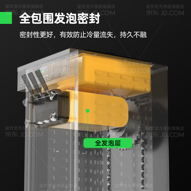 Mengshi Ice Cream Machine Commercial Ice Cream Machine Fully Automatic Ice Cream Machine Soft Ice Cream Machine Sundae Cone Machine Milk Tea Shop Equipment Coffee Shop Shopping Mall Mini Model丨Desktop Single Head丨5-9L/H-Automatic Cleaning