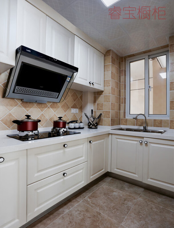 Wen Yijia custom-made integrated cabinets with simple modern style blister molded door kitchen integrated kitchen cabinets quartz stone countertops pet+quartz stone+ecological board 1 meter