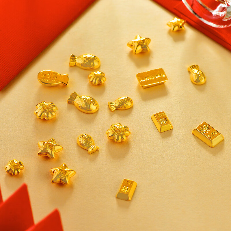 Golden Supreme Golden Beans 999 Pure Gold Investment Gold Solid Gold Beads New Year's Gift Pricing Little Lucky