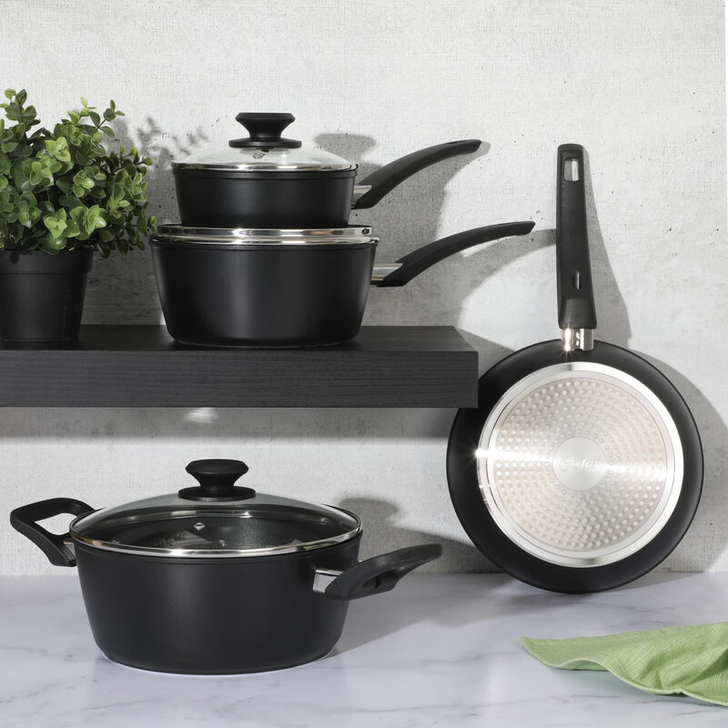 Oster 7-piece stainless steel pot set with glass lid, universal induction cooker, household kitchenware