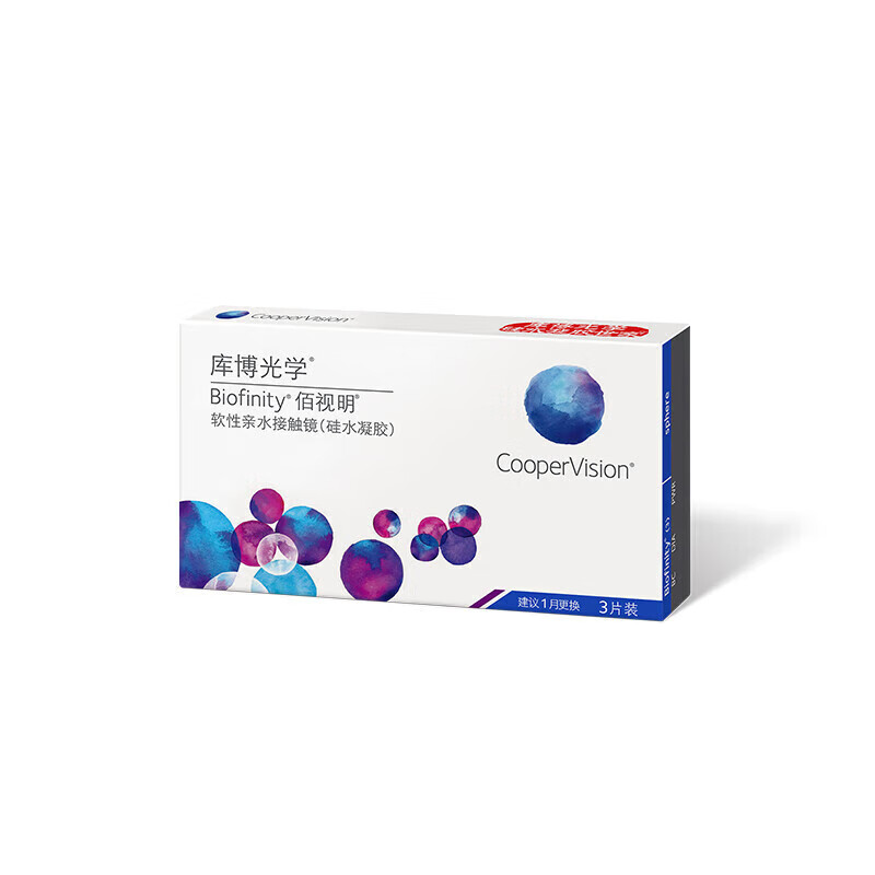 Cooper Optics Biofinity imported transparent contact lenses silicone hydrogel monthly disposable 3 pieces 650 degrees