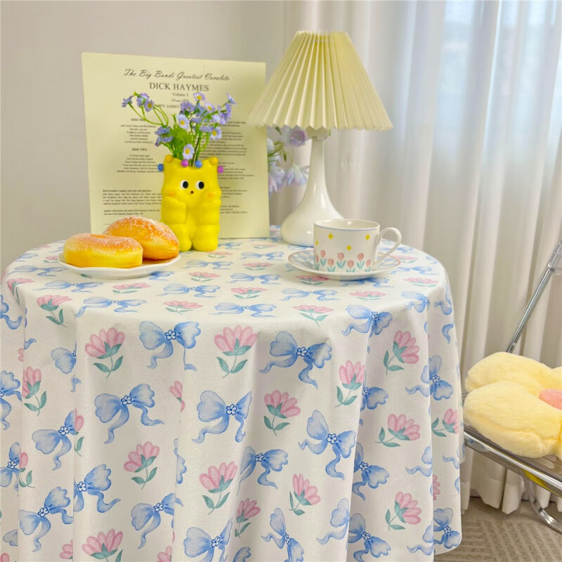 Anjun Shengfeng Floral Plaid Table Cloth Velvet Girly Heart Student Desk Cloth Pad Photo Background Cloth Puppy Party 40*60cm (Small Cover Cloth)