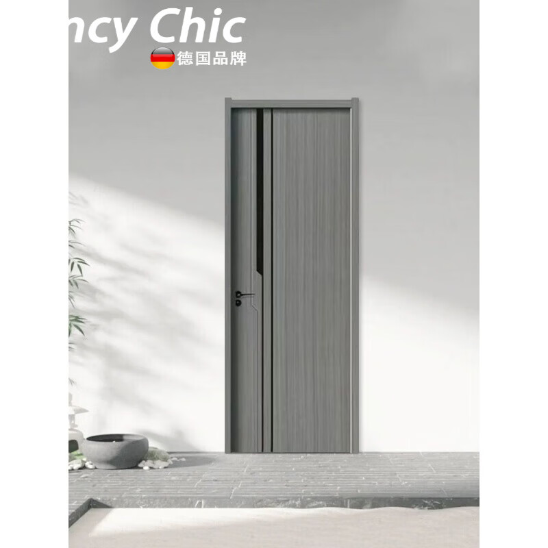 Carbon crystal wood door bedroom door paint-free wooden door interior door room door solid wood ecological door door cover carbon crystal technology wood No. 3 color 609 door leaf + door cover + lines + hardware