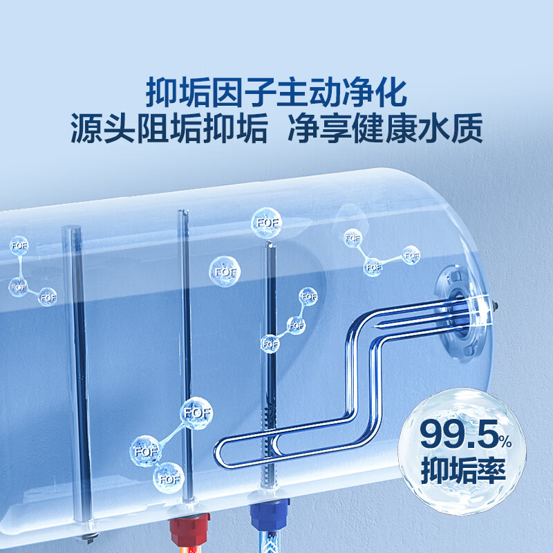 Haier's state-subsidized electric water heater 60 liters Xiaohonghua JH7 scale-free fresh water cleansing cleansing 3300W variable frequency fast heating first-class energy efficiency household water storage type