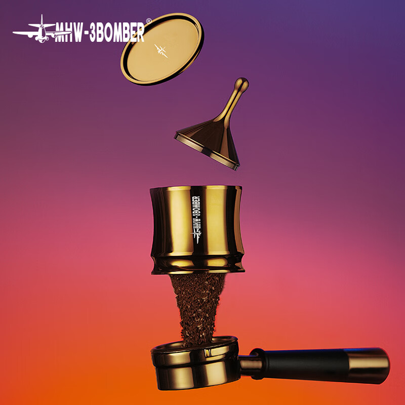 MHW-3BOMBER Bomber Streamer Powder Hammer Italian Coffee Powder Press 30 lbs. Constant Force Pressing Powder Hammer Three Spring Horizontal Constant Design Streamer Series-Set C