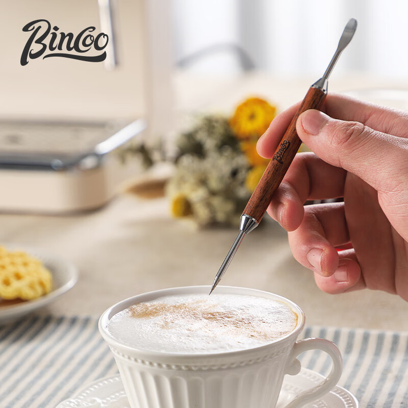 Bincoo coffee latte needle rosewood handle carved needle carved stick fancy coffee utensils espresso coffee accessories