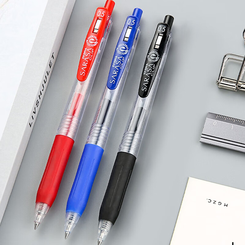 Zebra brand (ZEBRA) must-have JJ15 press red gel pen 0.5mm signature pen business pen student practice calligraphy exam brush pen learning office stationery set 3 pieces