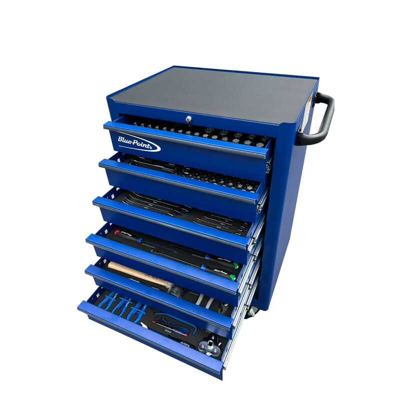 Blue-Point 381-piece film engraving tool set Six-draw seven-draw tool cart 381-piece EVA film engraving repair tools Blue-Point seven-draw tool cart - gray