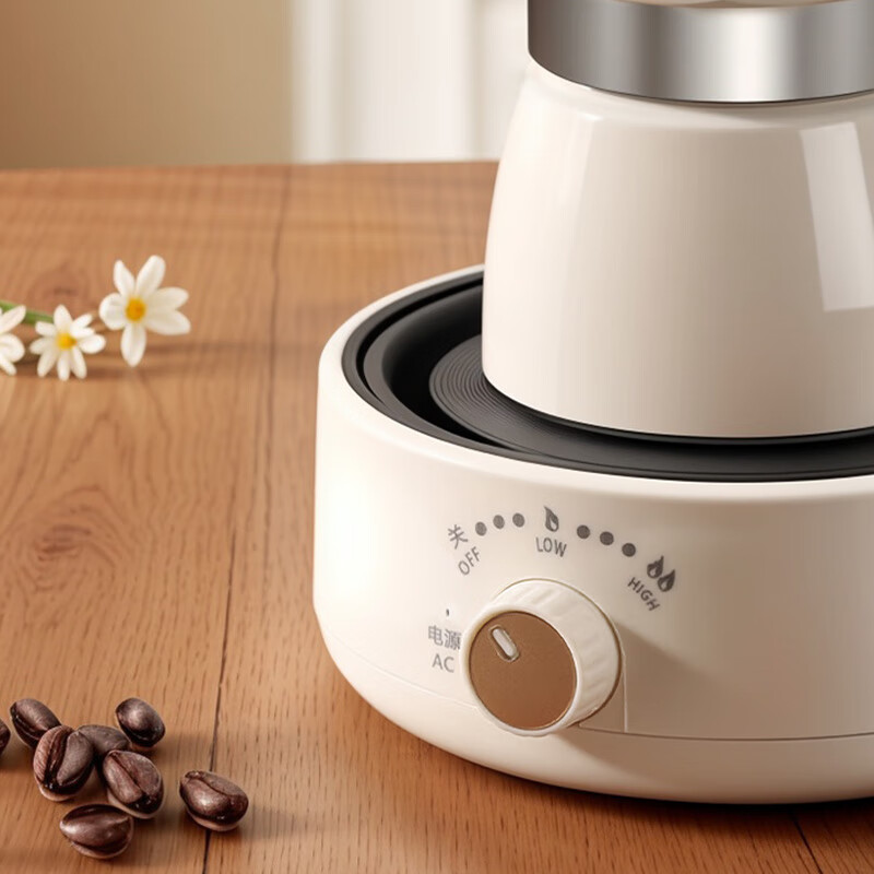 CLITON Mini Moka Pot Electric Stove Electric Ceramic Stove Coffee Tea Maker Surround Stove Tea Stove Heating Stove Round Edge Beige