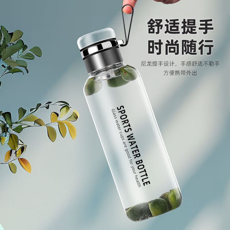 German high borosilicate glass water cup, high temperature resistant, large capacity, ton bucket kettle, tea water separation, German ton cup tea water separation, explosion-proof, high temperature resistant 1000ML (cup cover included)