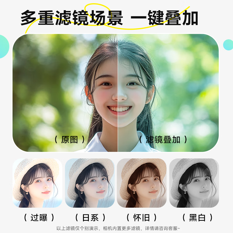 SONGDIAN digital student camera portable replaces CCD card machine vlog high-definition entry-level camera dc302 interstellar black AF focus flagship version + 64G memory