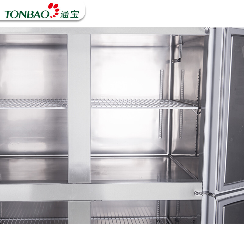 TONBAO vertical commercial refrigerator four-door freezer large-capacity hotel kitchen fresh-keeping freezer stainless steel tall four-six-door refrigerator Q1000L4 four-door concealed tube upper and lower freezing customized
