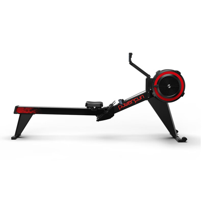POWERFUN Wind Resistance Rowing Machine Home Indoor Training Silent Rowing Machine Power Measurement Sports Aerobic Gym Rowing New Style PF580 Black (Heightened Instrument Model)