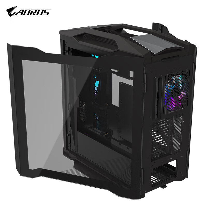 95% new GIGABYTE mechanically carved AC601G, hidden backline, double-sided tempered glass side see-through, compatible with water-cooled graphics card vertical installation/420 water-cooling positions/pre-installed 4 fans/maximum compatible with E-ATX