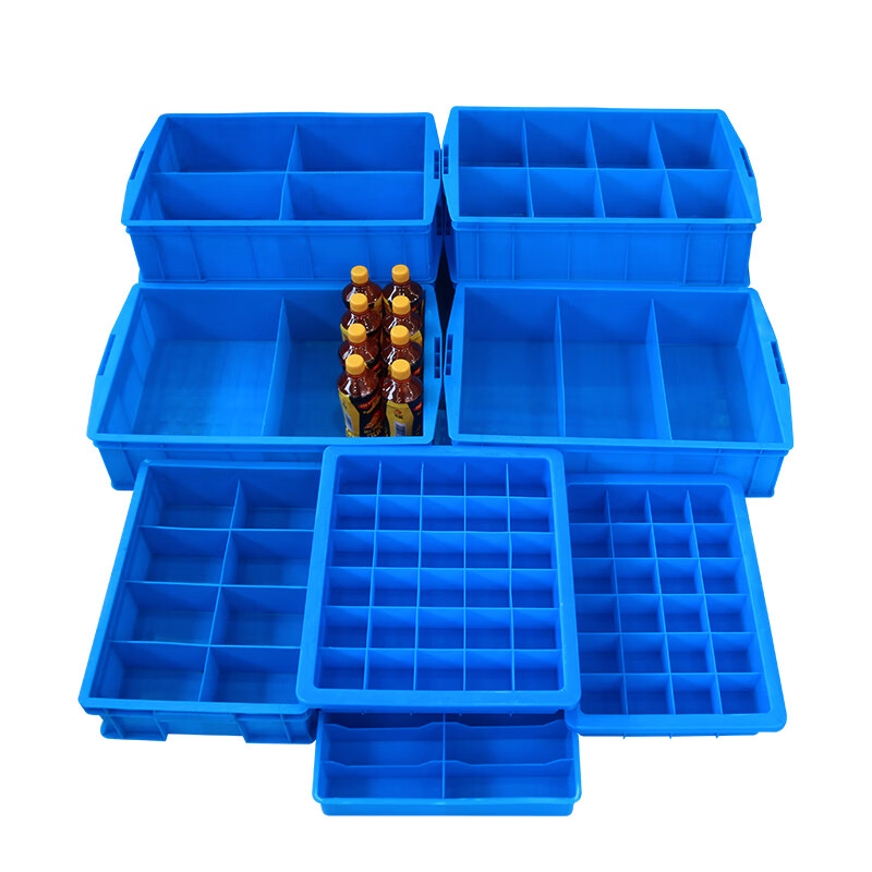 Liwang divided box multi-grid screw box classification box storage box separated parts box material box plastic hardware box tool storage box 585*380*137 two grids blue
