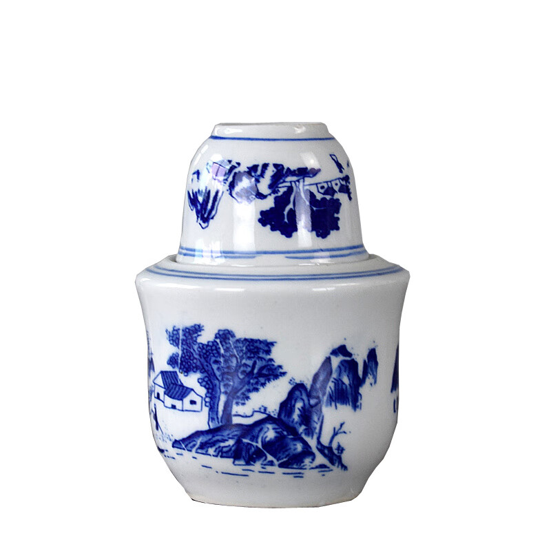 Huanjin Jingdezhen ceramic wine warmer hot wine pot yellow wine heating warm wine household white wine hot wine pot old-fashioned wine set small landscape 2 liang