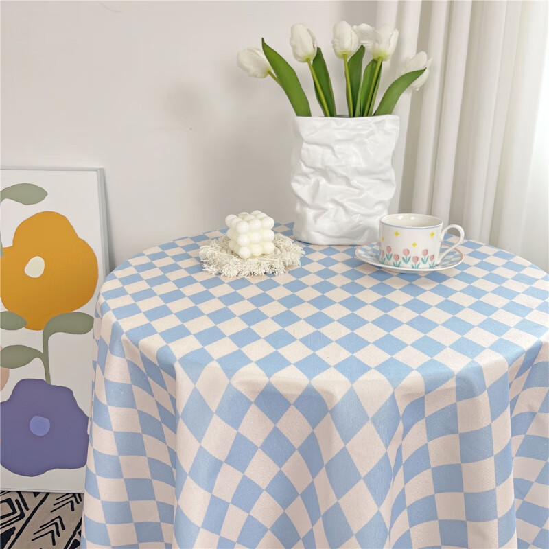 Anjun Shengfeng Floral Plaid Table Cloth Velvet Girly Heart Student Desk Cloth Pad Photo Background Cloth Puppy Party 40*60cm (Small Cover Cloth)