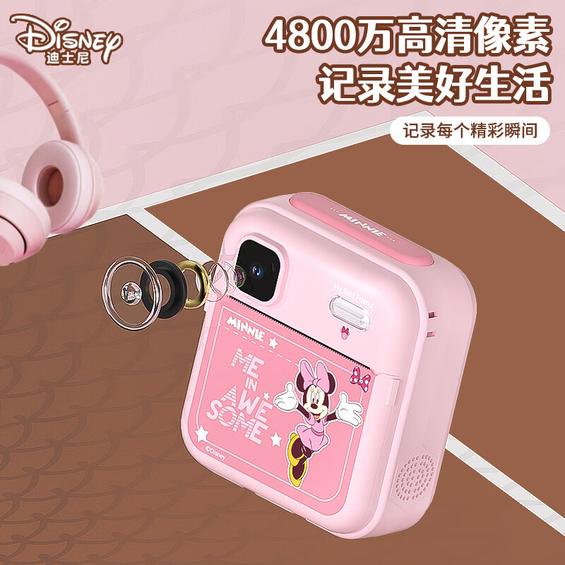 Disney (Disney) children's camera student Polaroid photo travel special photo graffiti color video boys and girls birthday New Year gift box gift toys PC02 Minnie