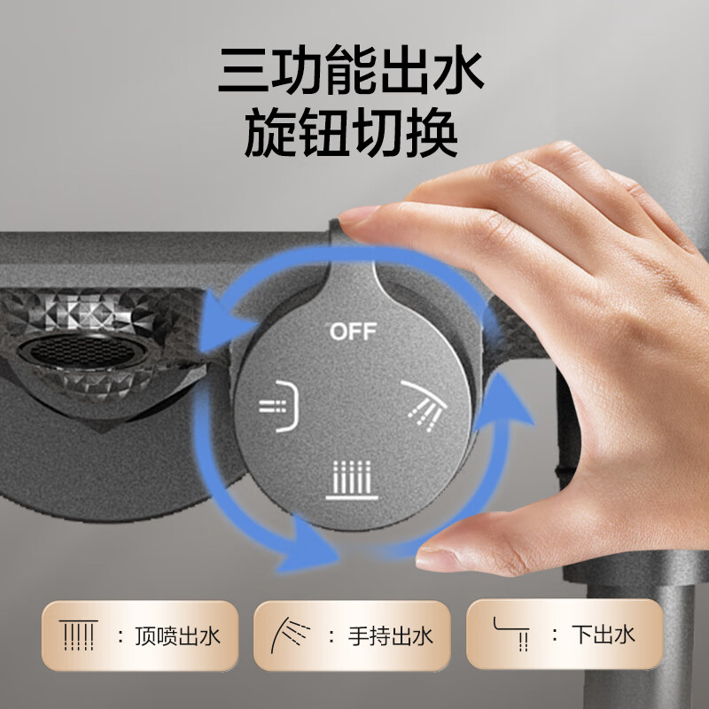 Hengjie (HEGII) Gun Gray Shower Set Home Bathroom Fine Copper Bathroom Sprinkler Rain Shower 949 Moon Shadow Gray* Descaling Shower 930-333-SH