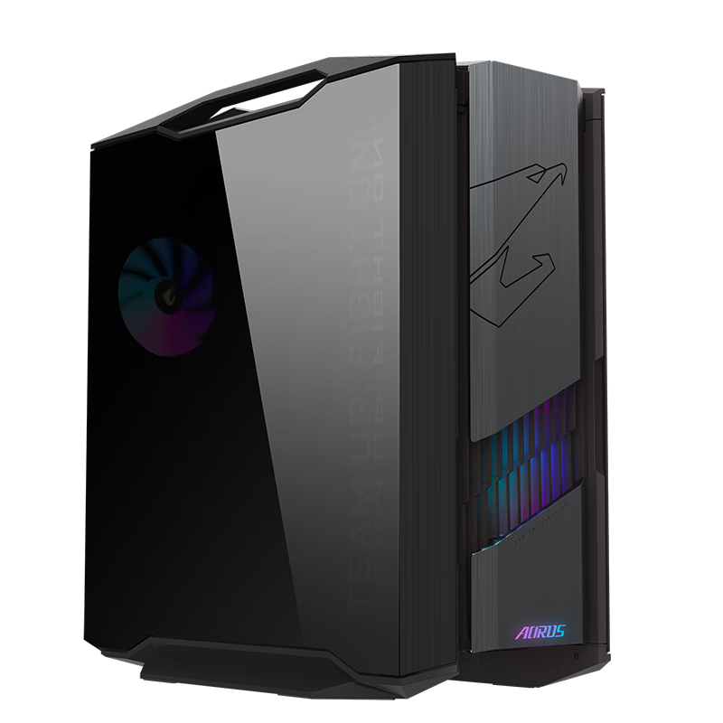 95% new GIGABYTE mechanically carved AC601G, hidden backline, double-sided tempered glass side see-through, compatible with water-cooled graphics card vertical installation/420 water-cooling positions/pre-installed 4 fans/maximum compatible with E-ATX