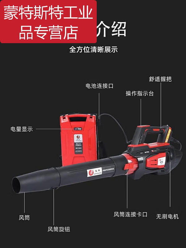 -BT56 lithium hair dryer blows snow in the greenhouse, fire fighting, blows fallen leaves and dust on the road, one charge and one charger.