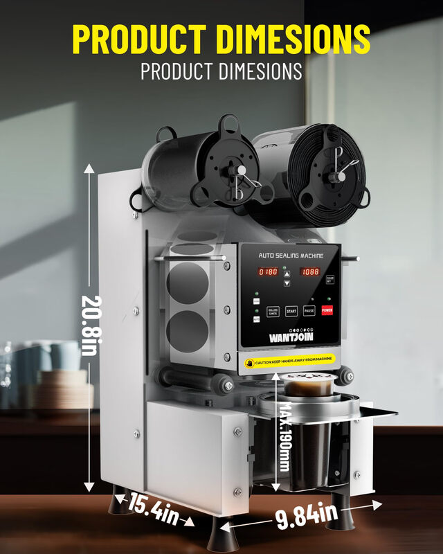 WantJoin fully automatic cup sealing machine 90/95mm milk tea and coffee cup sealing machine requires transformer