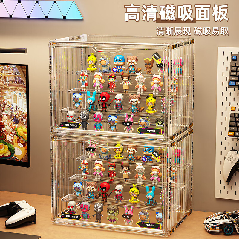 Hakkai Bird Blind Box Acrylic Display Box Labubu Figure Display Cabinet Bubble Mart Storage Box Transparent Lego Dustproof