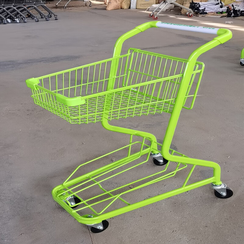 Supermarket snack store shopping cart double-decker trolley pink stall shopping mall props trolley ktv gray trolley