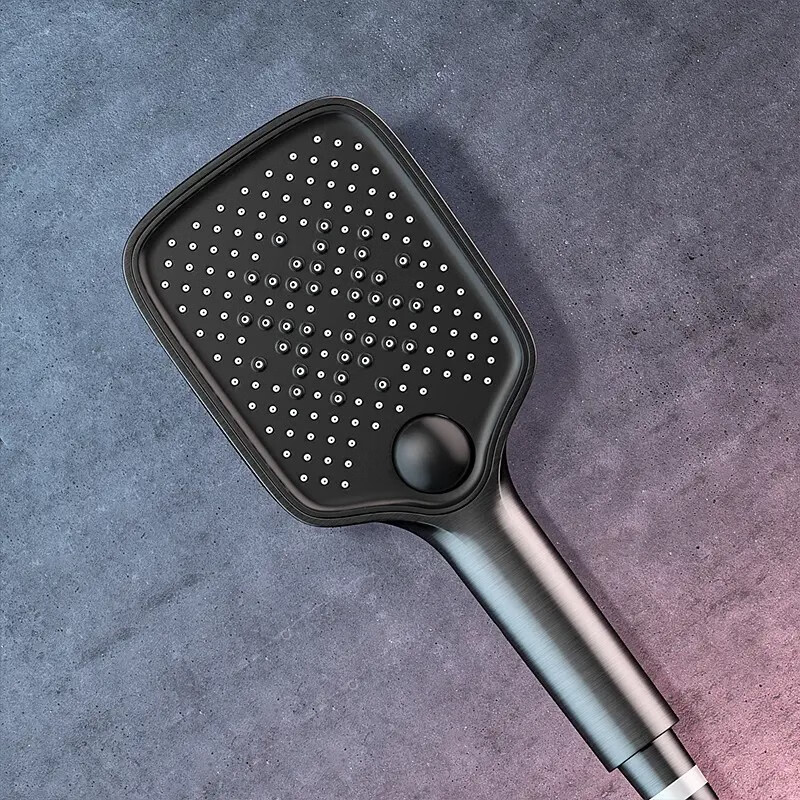 Hansgrohe Gun Gray Constant Temperature Shower Set Hydroelectric Digital Display Full Copper Supercharged Hot and Cold Water Shower White Shower Light Luxury Gray - Four Gears - Digital Display Hot and Cold Style