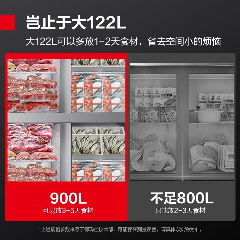 DEMASHI four-six-door freezer commercial display cabinet refrigerated vertical freezing and fresh-keeping cabinet kitchen stainless steel refrigerator large capacity tall electric freezer commercial large capacity large freezer dual temperature four doors丨900L fully refrigerated KCD1.0L4-1C