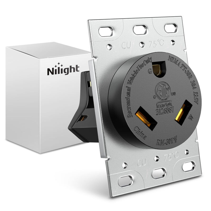 Nilight 30 Amp RV Socket 125V Heavy Duty Power Panel Universal Camping Trailer