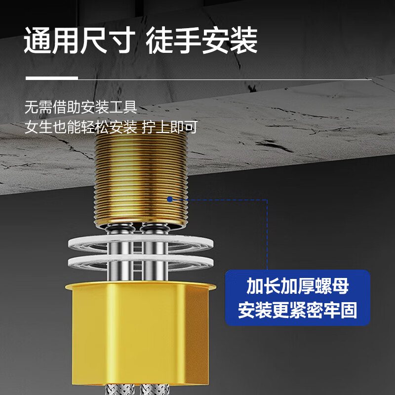 JOCBO Germany kitchen faucet hot and cold dual-temperature two-in-one all-copper 360 rotating sink faucet, boosted splash-proof, electroplated silver, kitchen hot and cold faucet, free 80CM original water inlet pipe*2