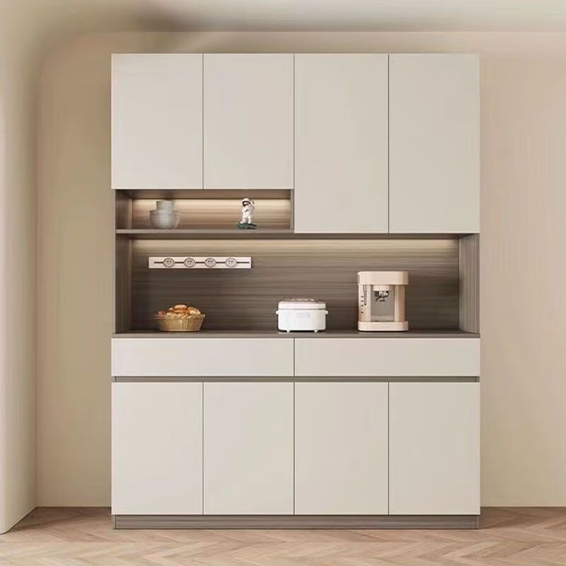 Home solid wood sideboard simple living room light luxury cabinet home wine cabinet multi-functional large one solid wood two doors丨80*230*40Cm self-installation