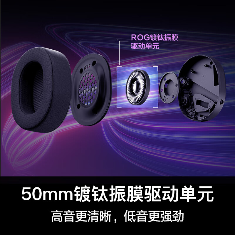 ROG Pofeng head-mounted gaming headset wireless three-mode connection SpeedNova wireless technology lightweight RGB Delta Action